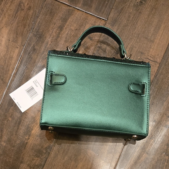 NWT Betsey Johnson Emerald Green Rhinestone Buckle Strap Purse - Picture 14 of 14